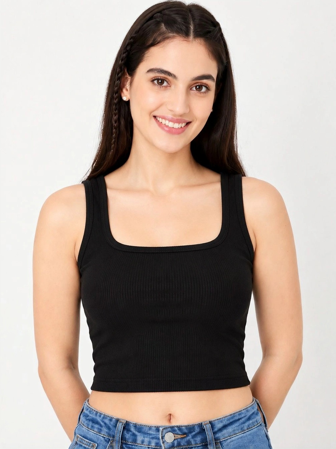 GLOWBERRY Cotton Tank Crop Top