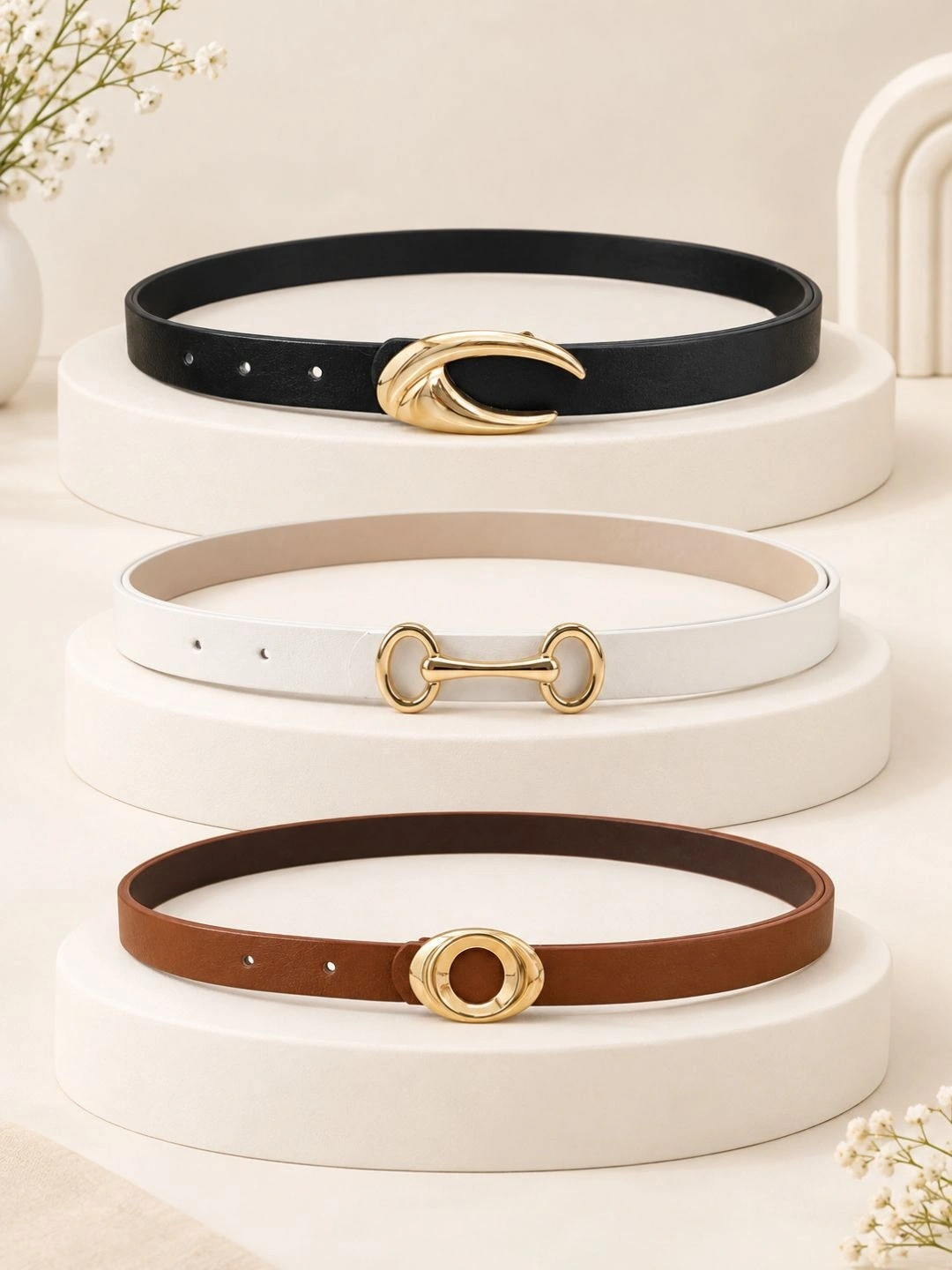 CRUSSET Women 3 PU Formal Belt