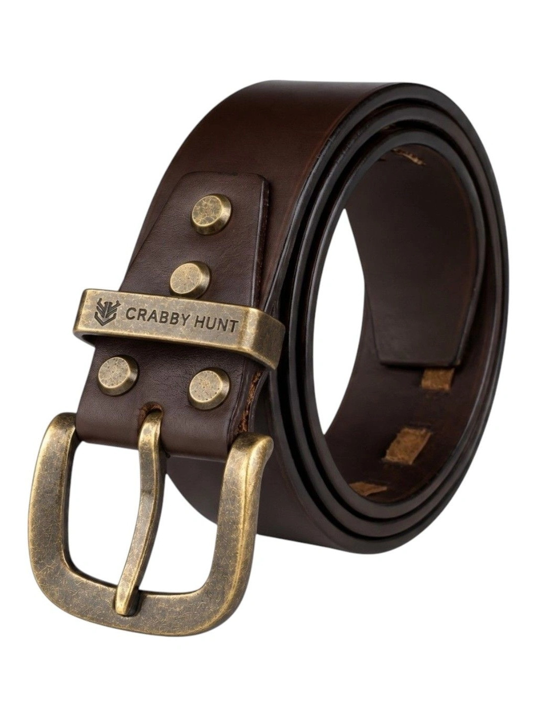 Crabby Hunt Men Textured Leather Belt