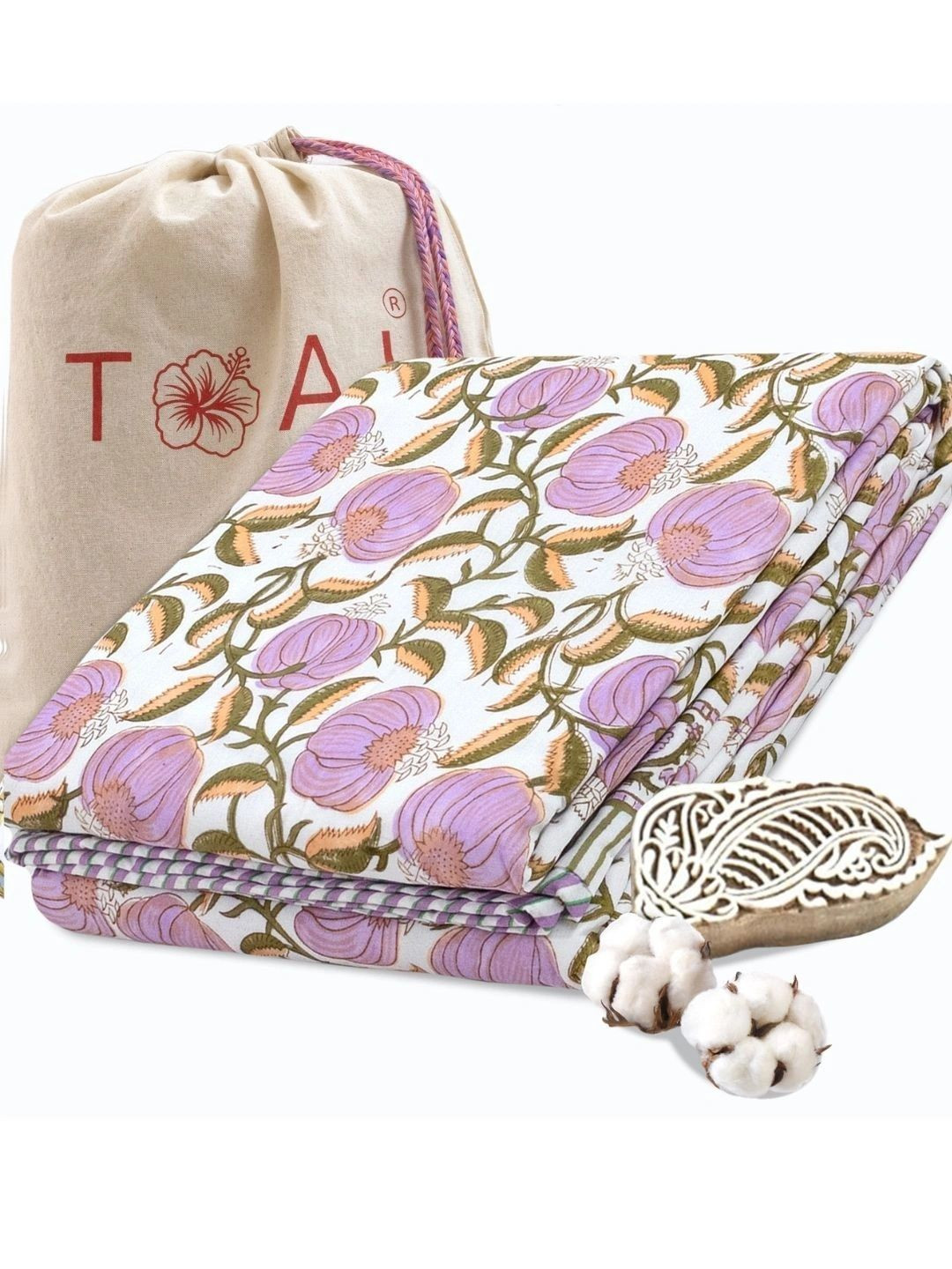 TOAI Lavender & White Floral Summer 150 GSM Dohar