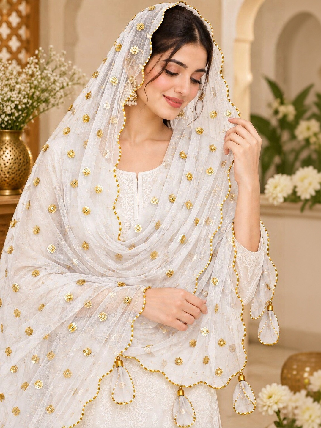 NOORFASHION Dupatta with Sequinned