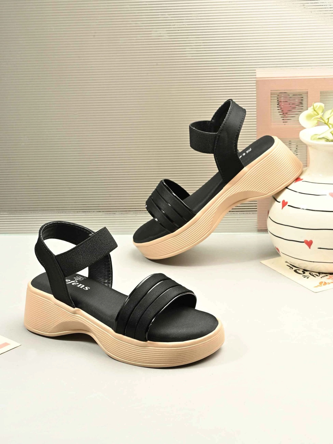 STEFENS Girls Backstrap Open toe Wedge Heeled Sandals