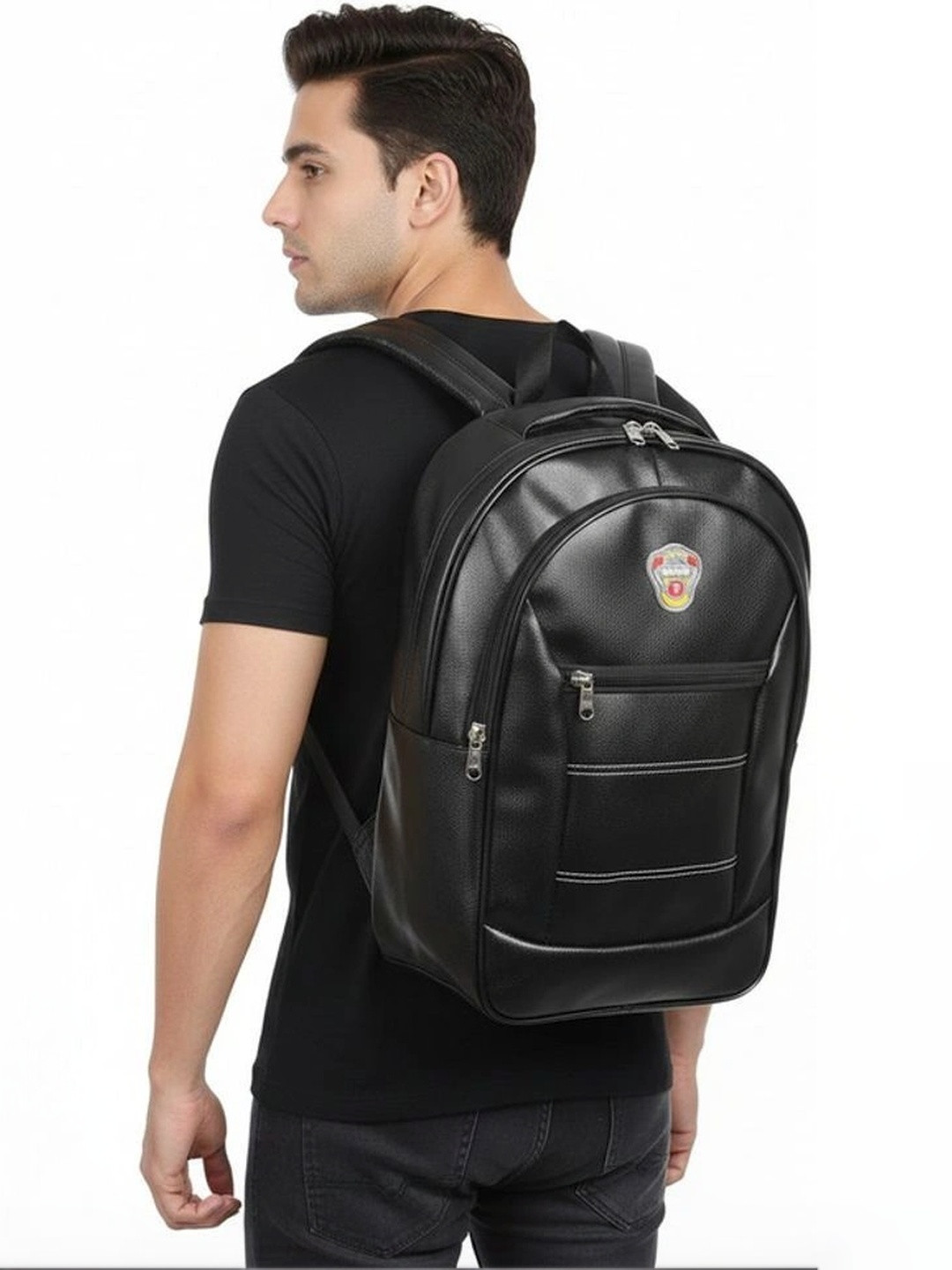 EVLINLIFESTYLE Men Brand Logo Contrast Detail Backpack