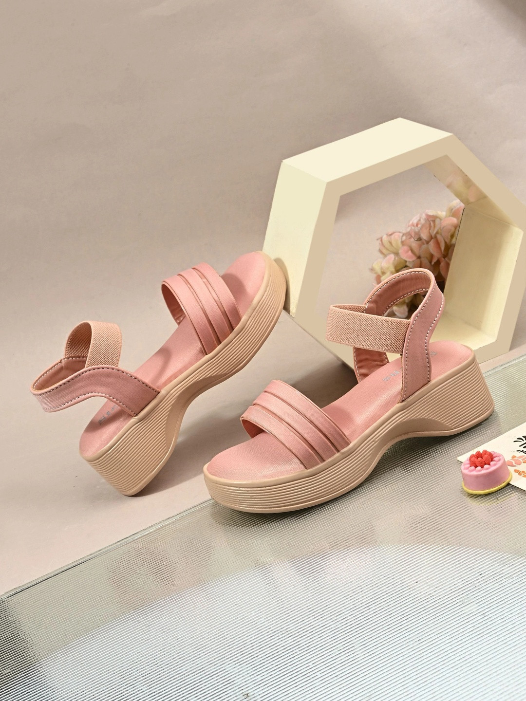 STEFENS Girls Textured Wedge Heeled Sandals