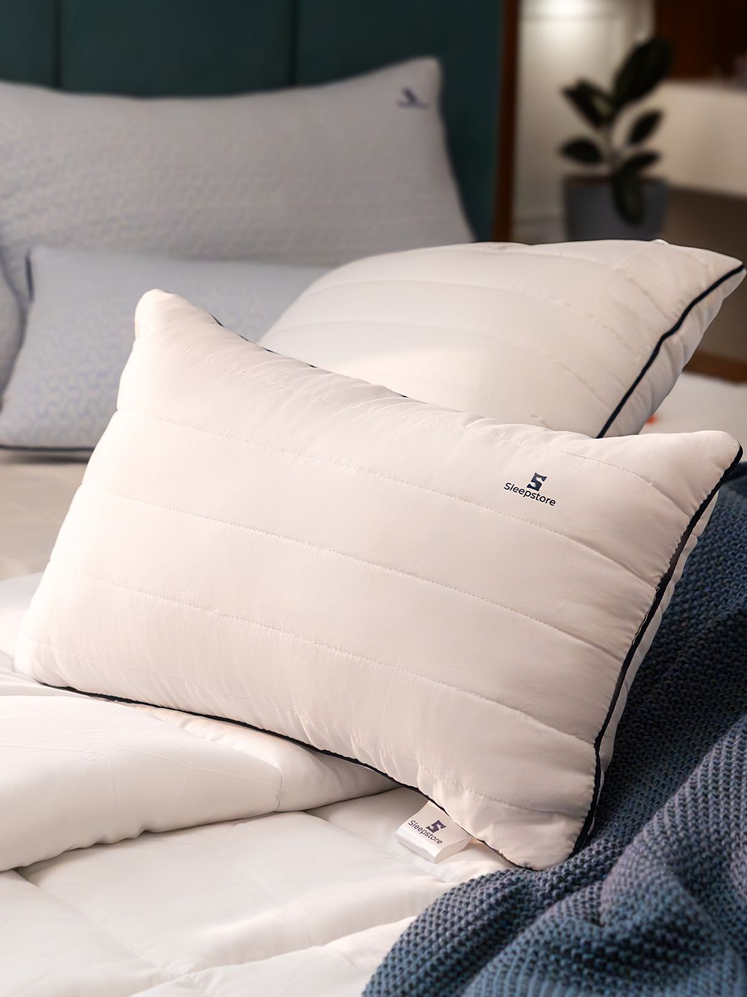 Sleepstore Granules White Solid Rectangle Luxury Soft Cushion 12 X 18 Inches