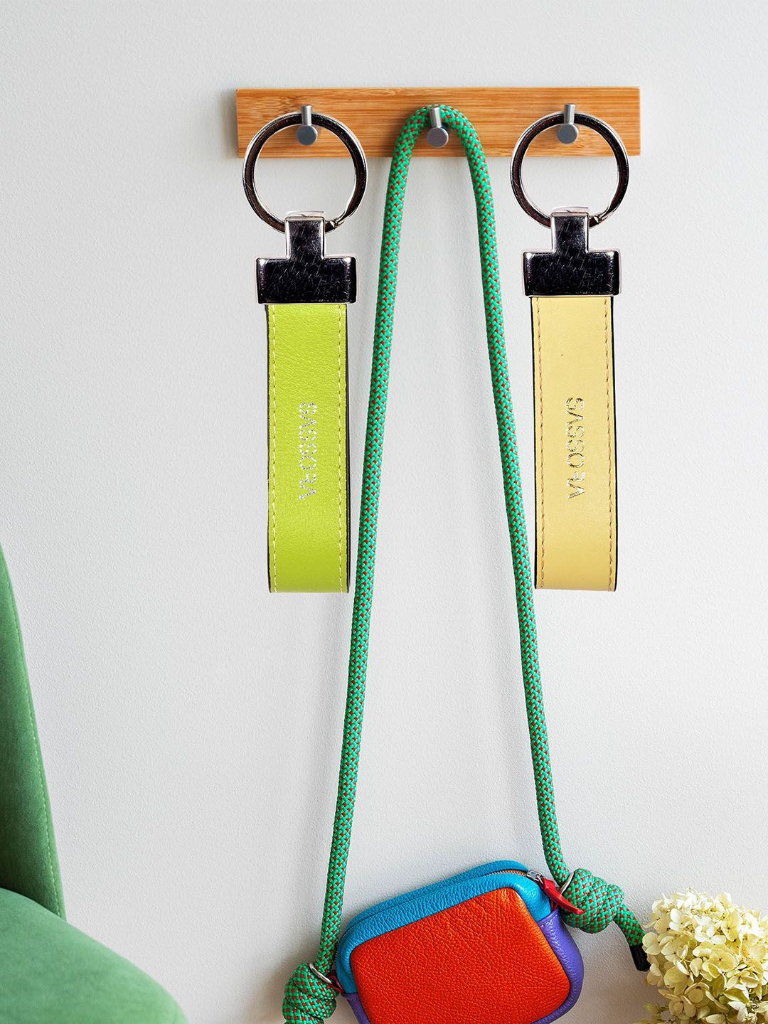 Sassora Set Of 2 Leather Printed Key Chain