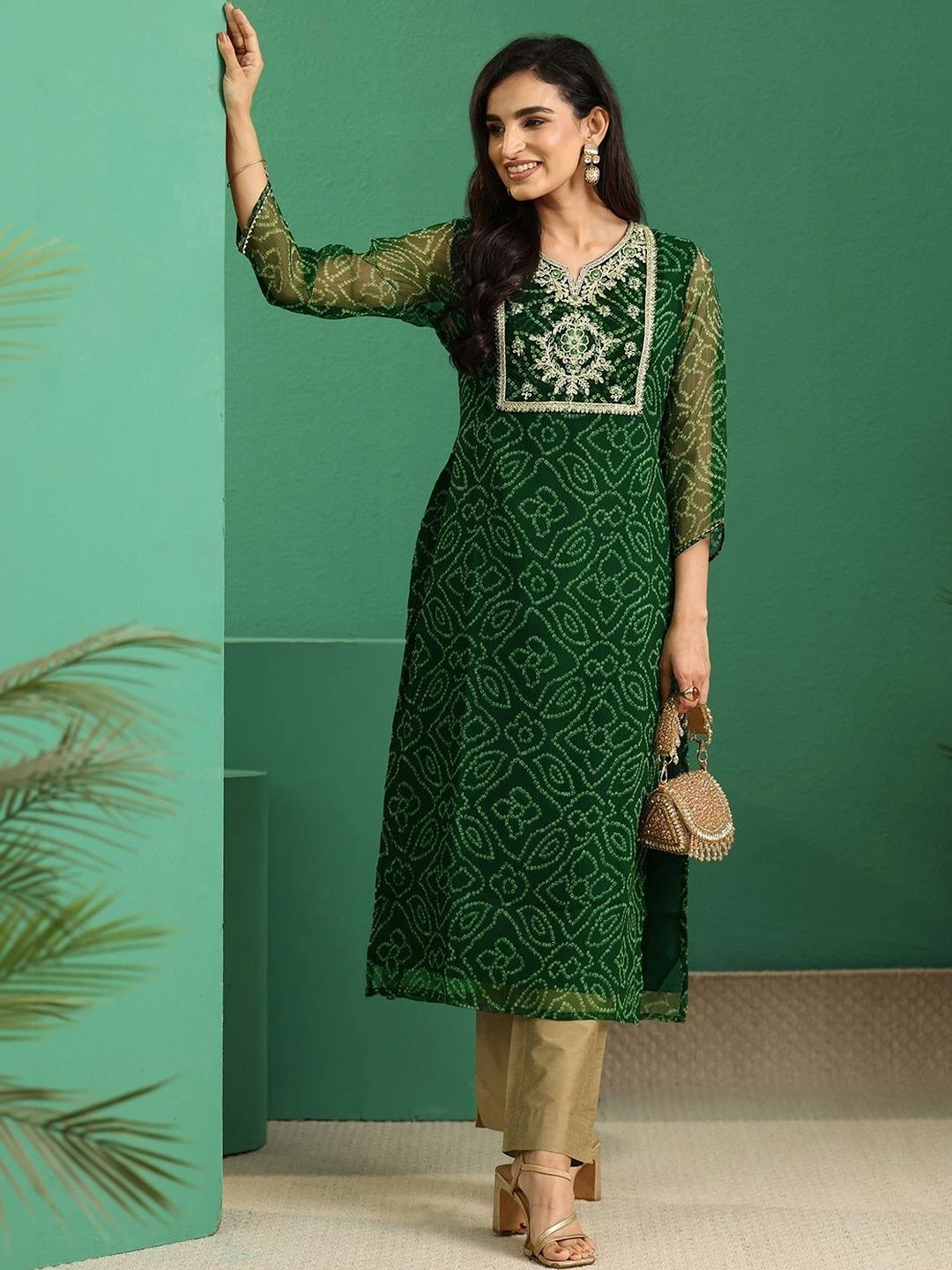 Libas Women Ethnic Motifs Printed Thread Work Kurta