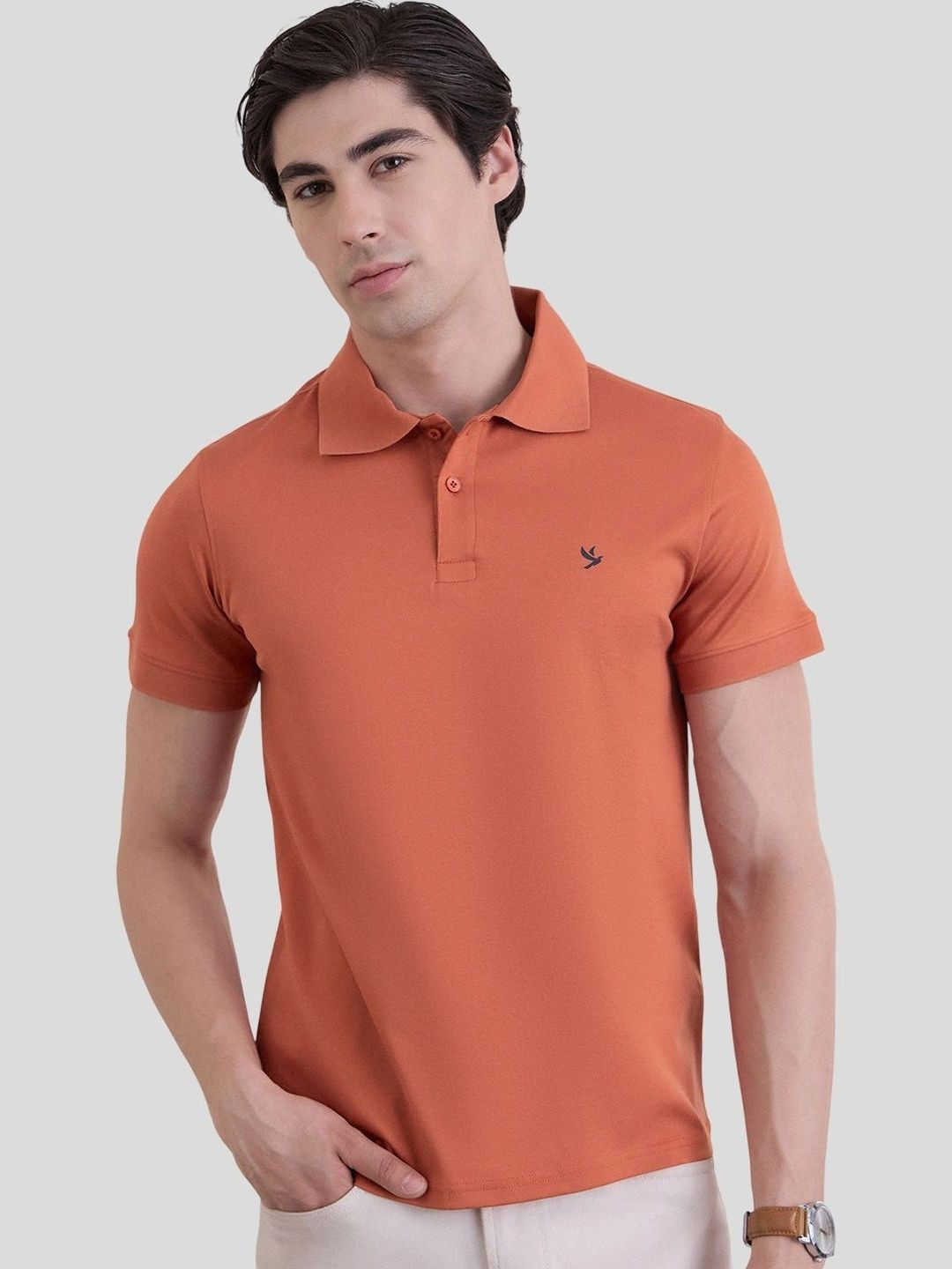 Verosmart Men Brand Logo Polo Collar T-shirt