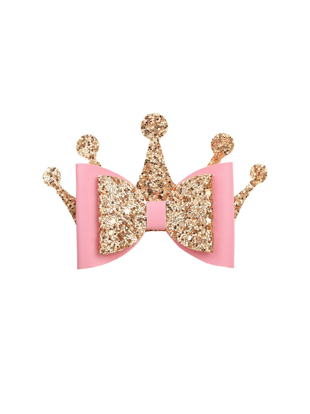 Aye Candy Girls Pink & Gold-Toned Princess Bow Alligator Hair Clip