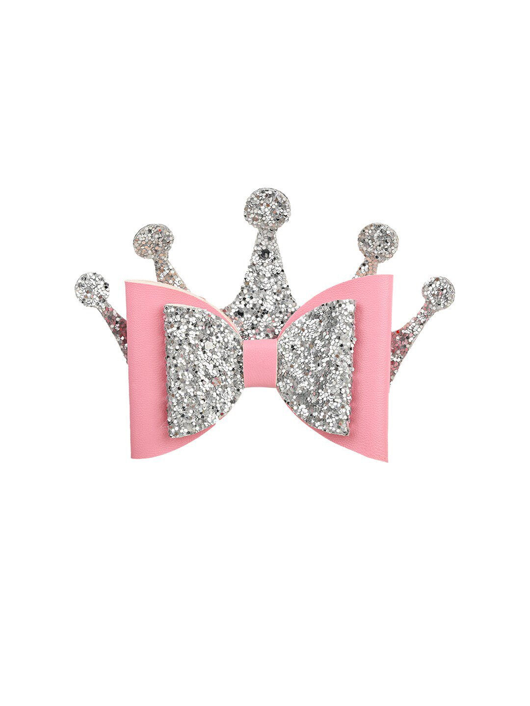 Aye Candy Girls Pink & Silver-Toned Princess Bow Alligator Hair Clip