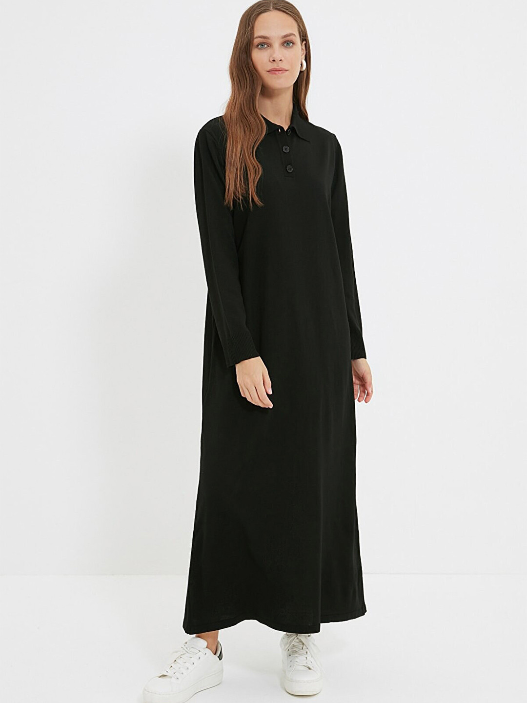 Trendyol Women Black Solid Shirt Maxi Dress