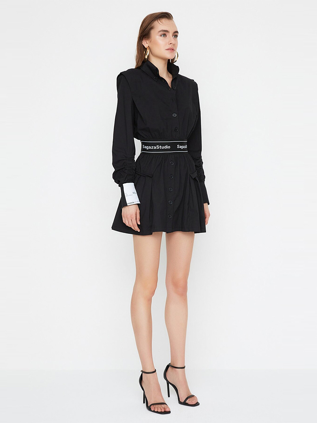 Trendyol Women Black Solid Long Sleeve Dress