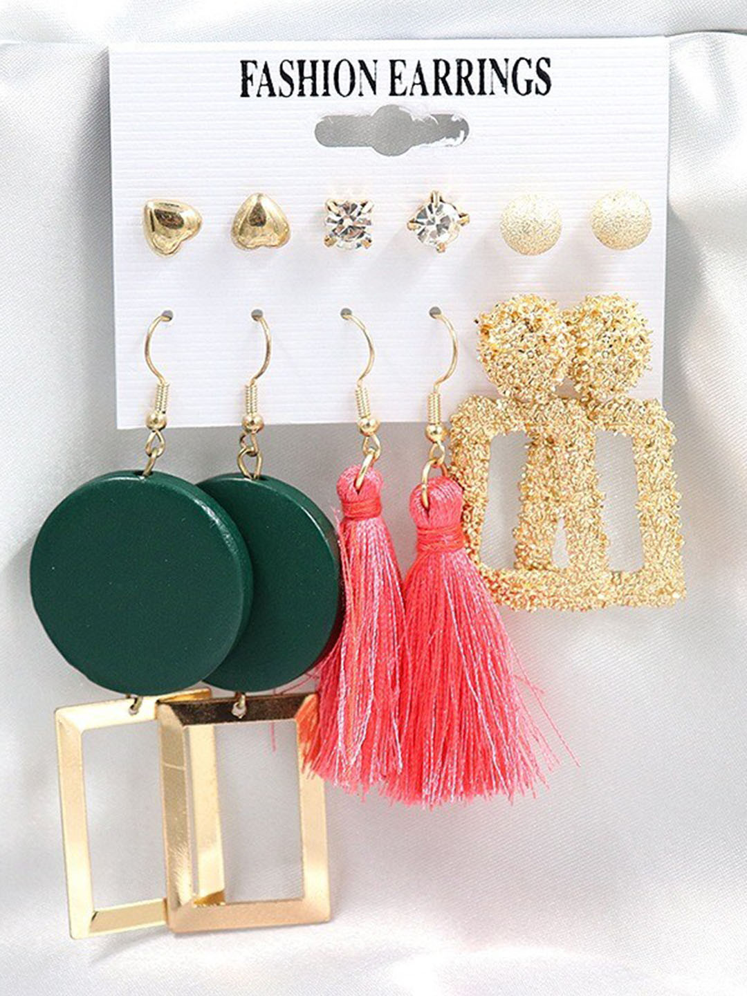 Pinapes Women Pack of 6 Classic Drop Earrings