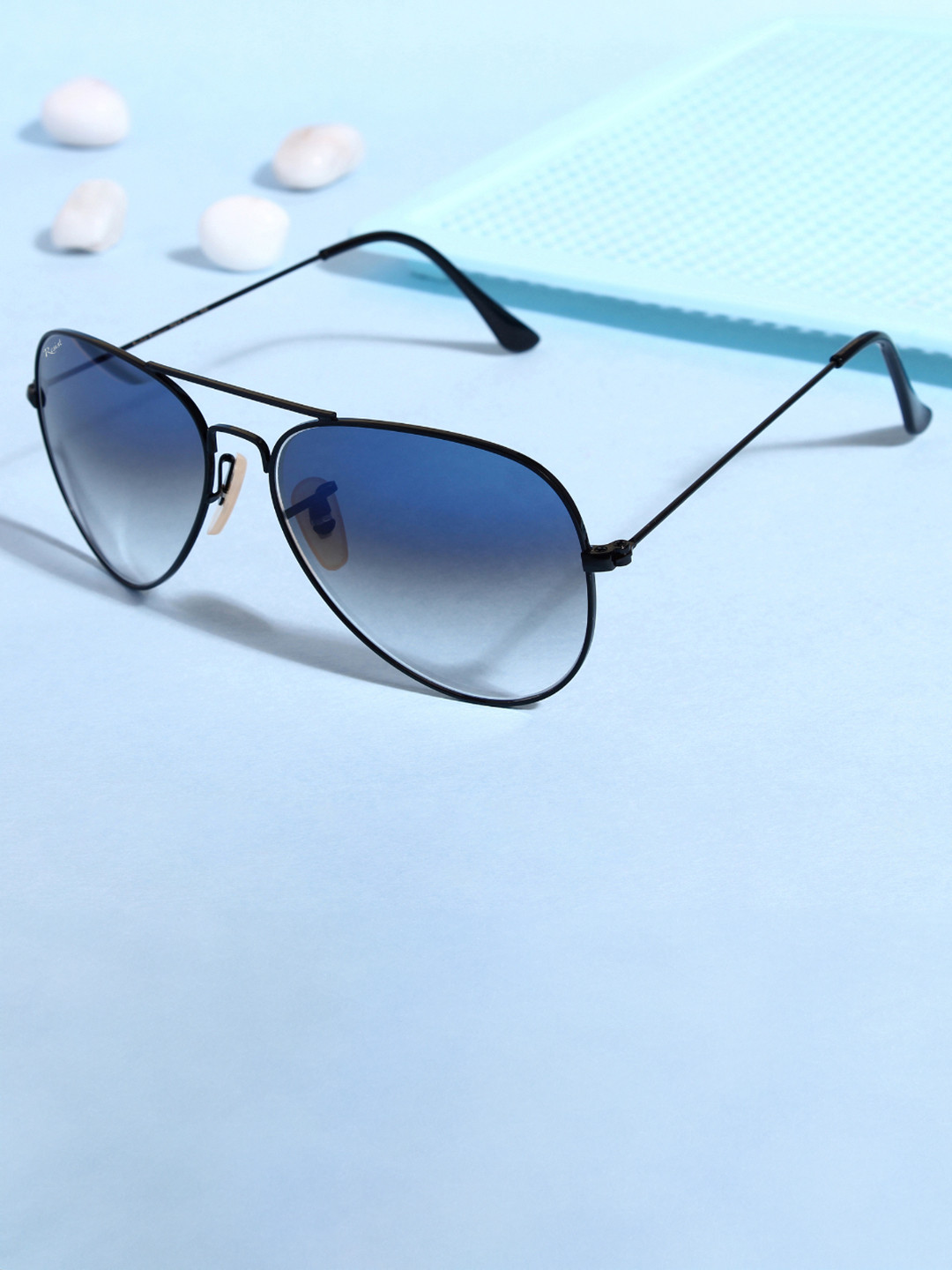 RESIST EYEWEAR Unisex Blue Lens Aviator Sunglasses AIRCRAFTS BLACK BLUE REVO DC-BLUE