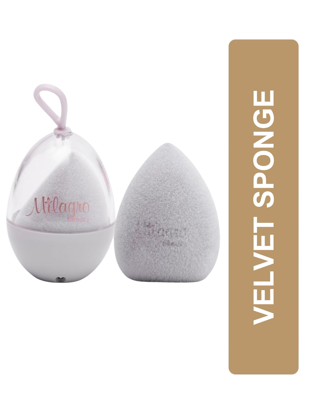 Milagro Grey Velvet Makeup Sponge Soft Microfiber Beauty Puff Blender
