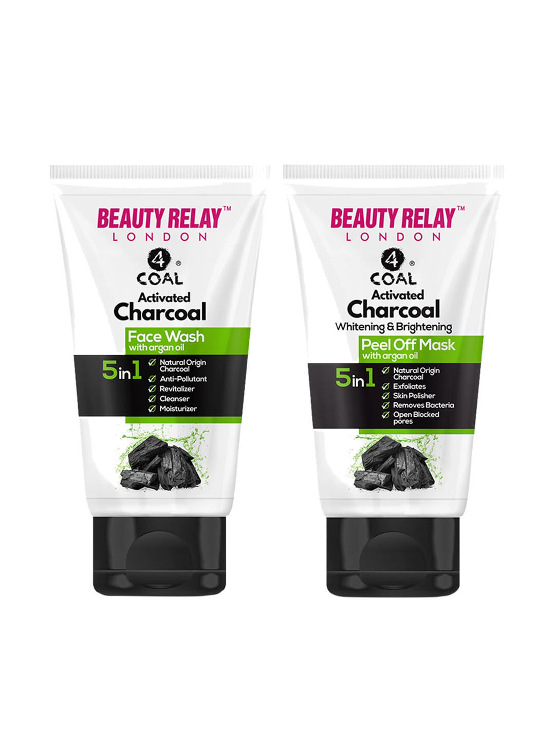 BeautyRelay London 4coal Face Wash & Peel Off Mask 200ml - Buy 1 Get 1 Free