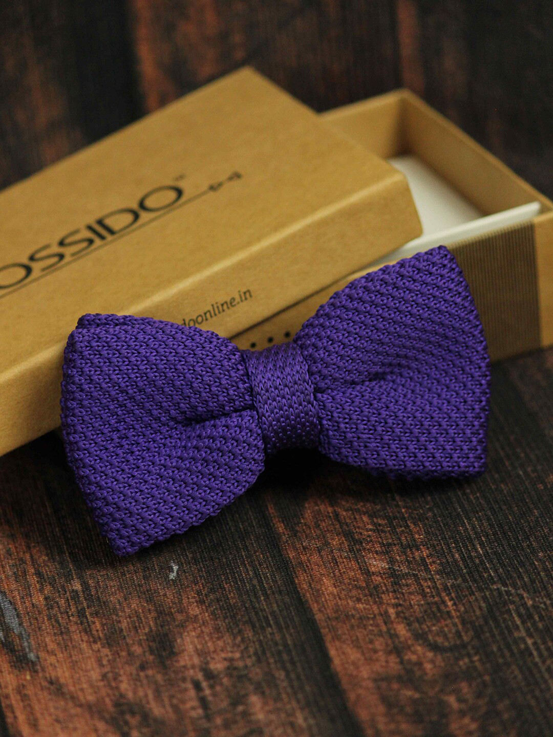 Tossido Men Purple Knitted Acrylic Bow Tie