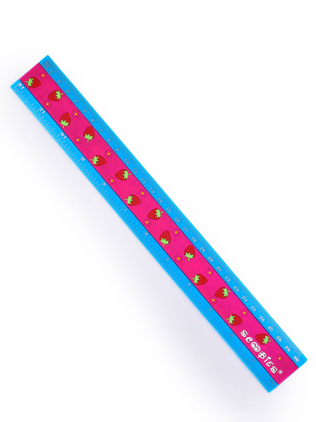 SCOOBIES Kids Pink & Blue Straw-Berry Scented Rulers