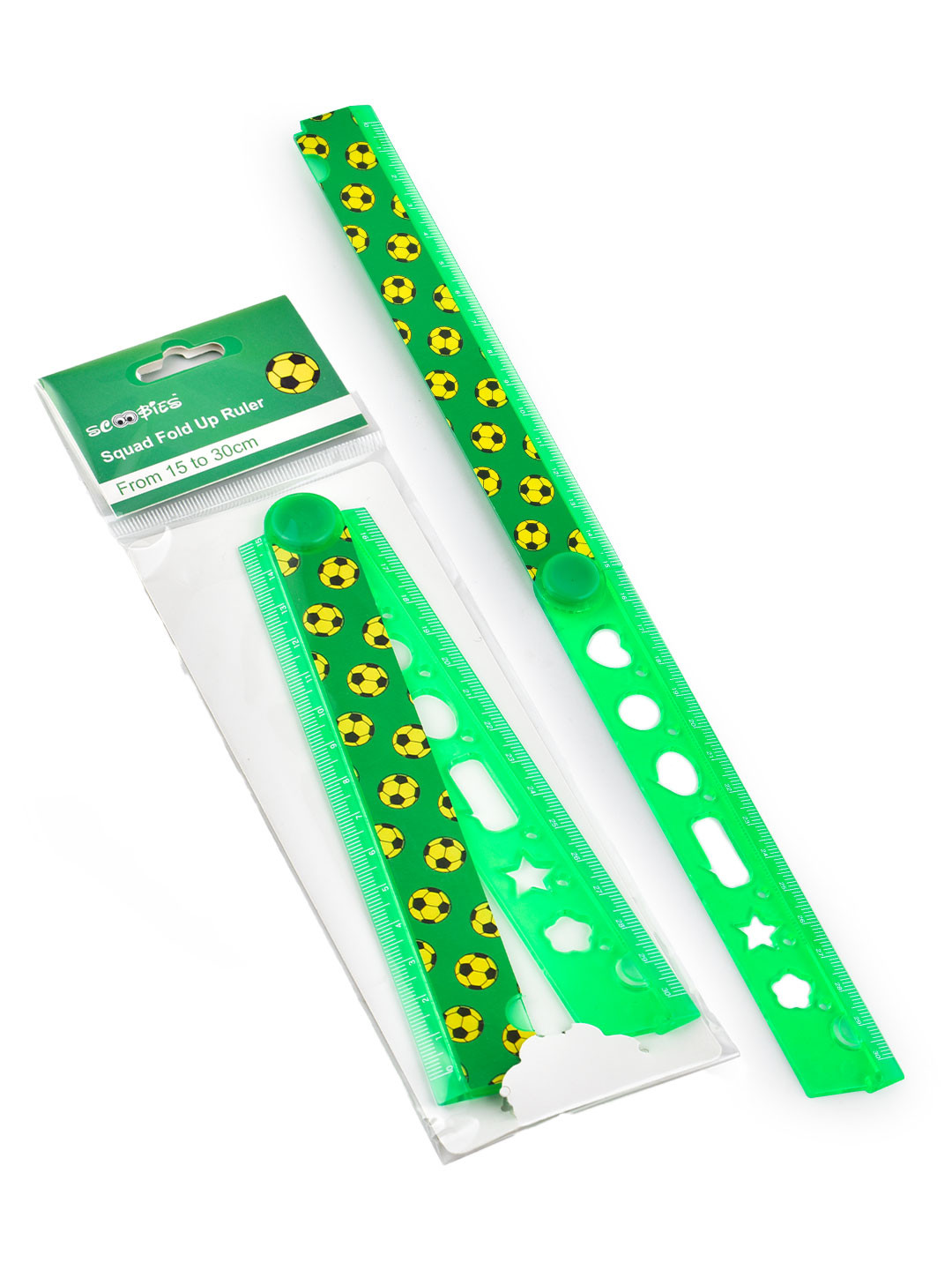 SCOOBIES Kids Green & Yellow Fold Up Ruler School Essentials