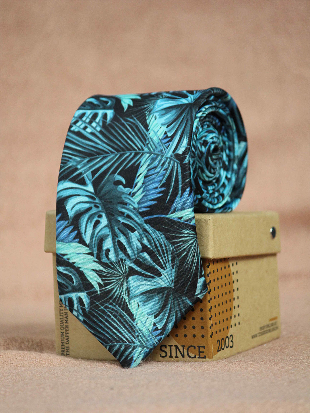 Tossido Men Steel & Black Printed Microfiber Broad Tie