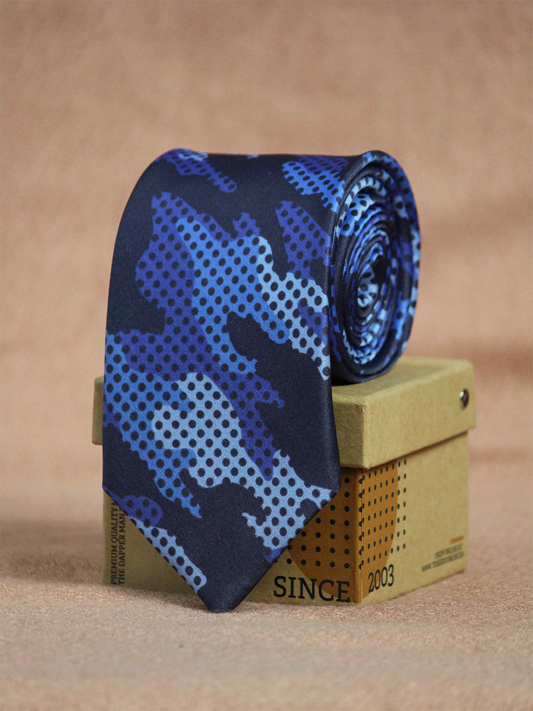 Tossido Men Blue & Navy Blue Printed Broad Necktie