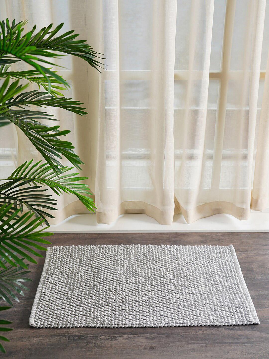 Pure Home and Living Blue Cotton Bath Rug