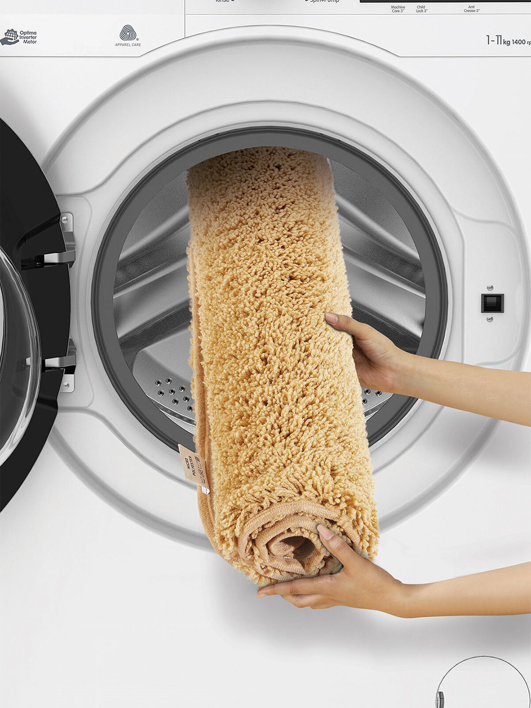 OBSESSIONS Set of 2 Tan Solid 1400 GSM Bath Rugs