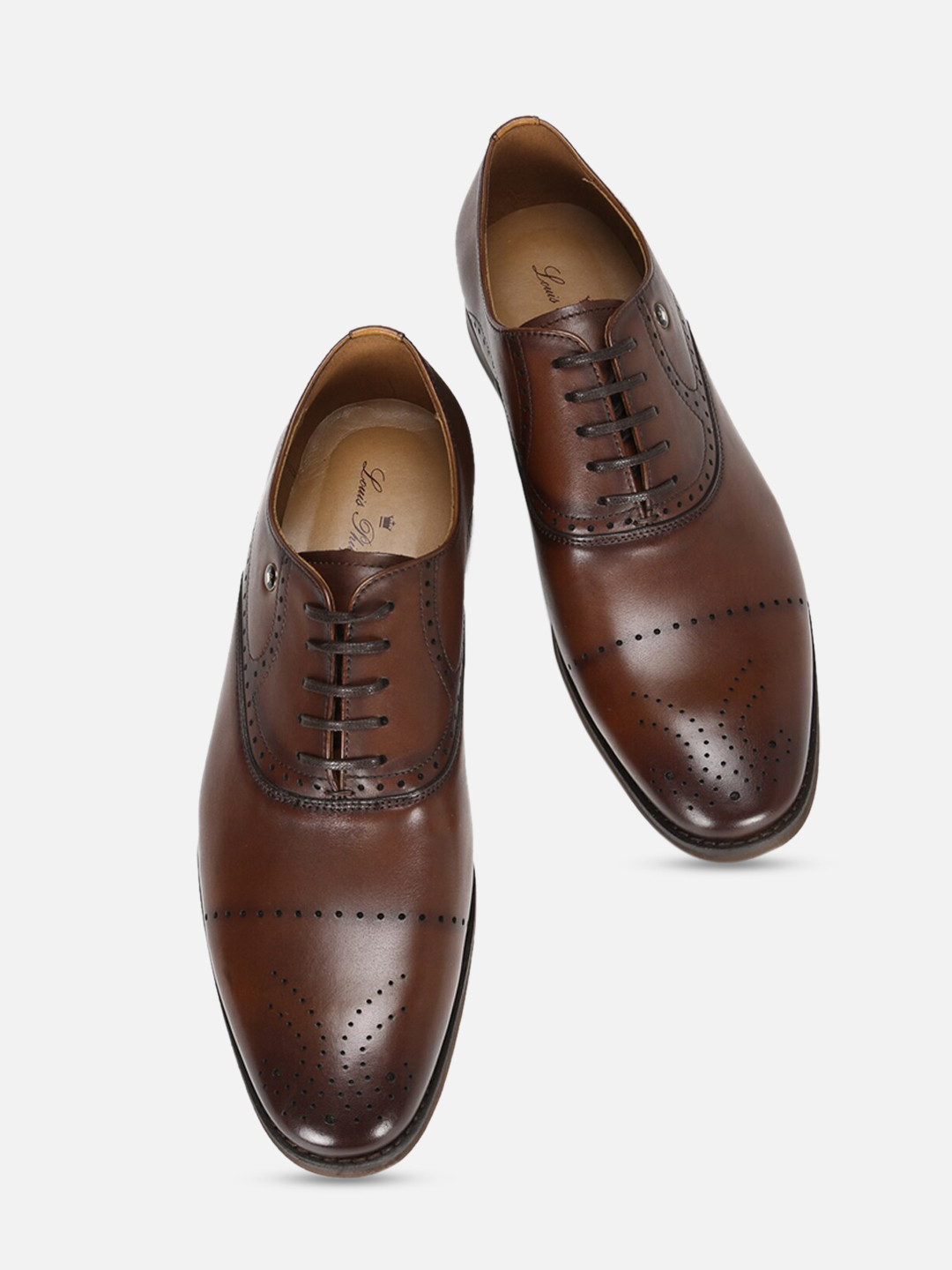 Louis Philippe Men Brown Solid Formal Derbys