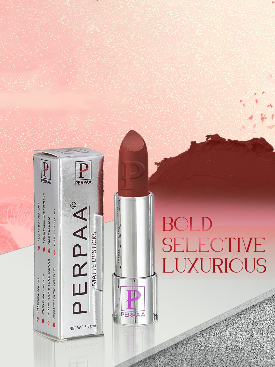 PERPAA Push Pop & Play Matte Lipstick Moisturizing-Rust Brown-3.5 ml