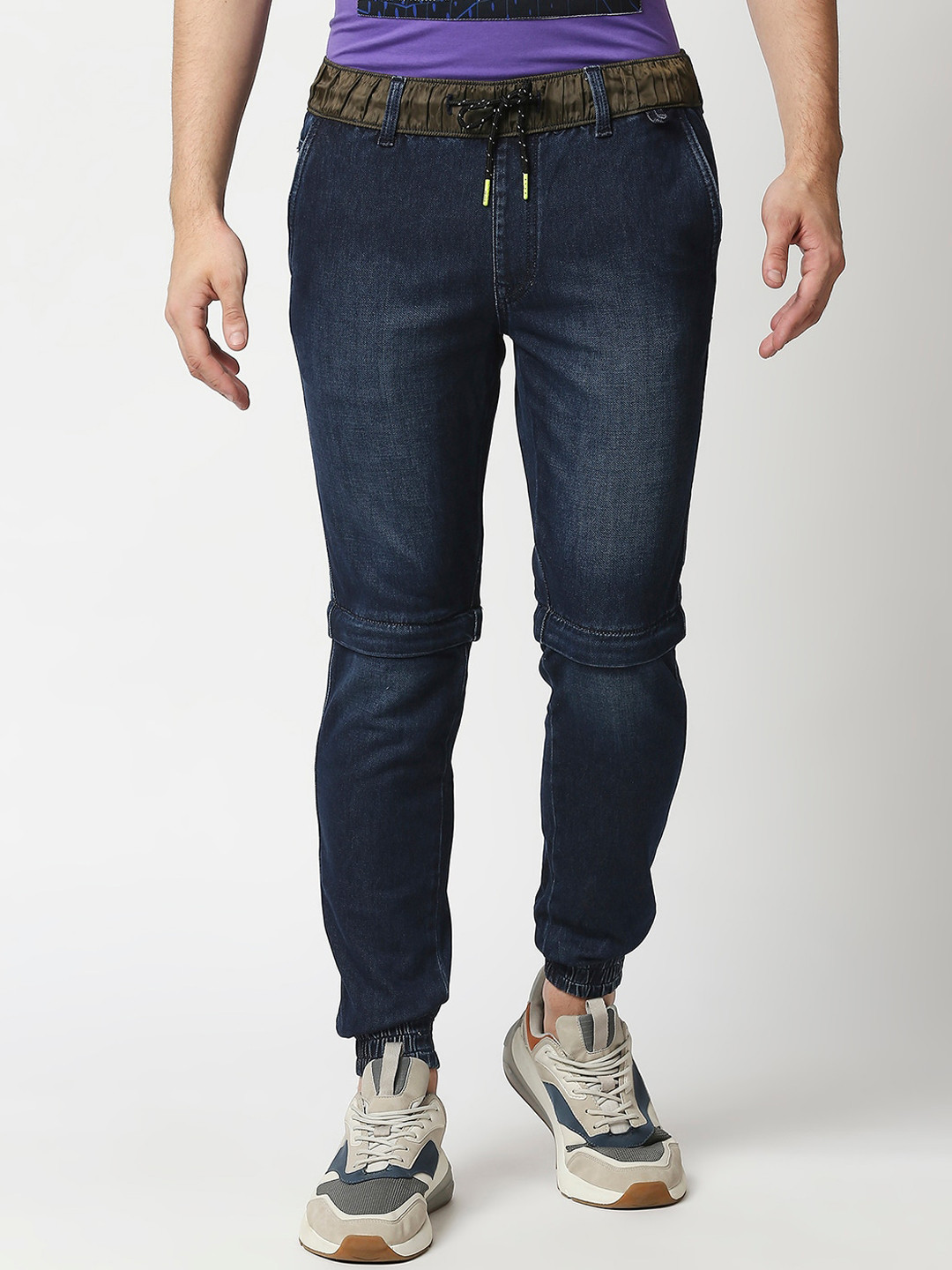 WAIMEA Men Blue Light Fade Stretchable Joggers