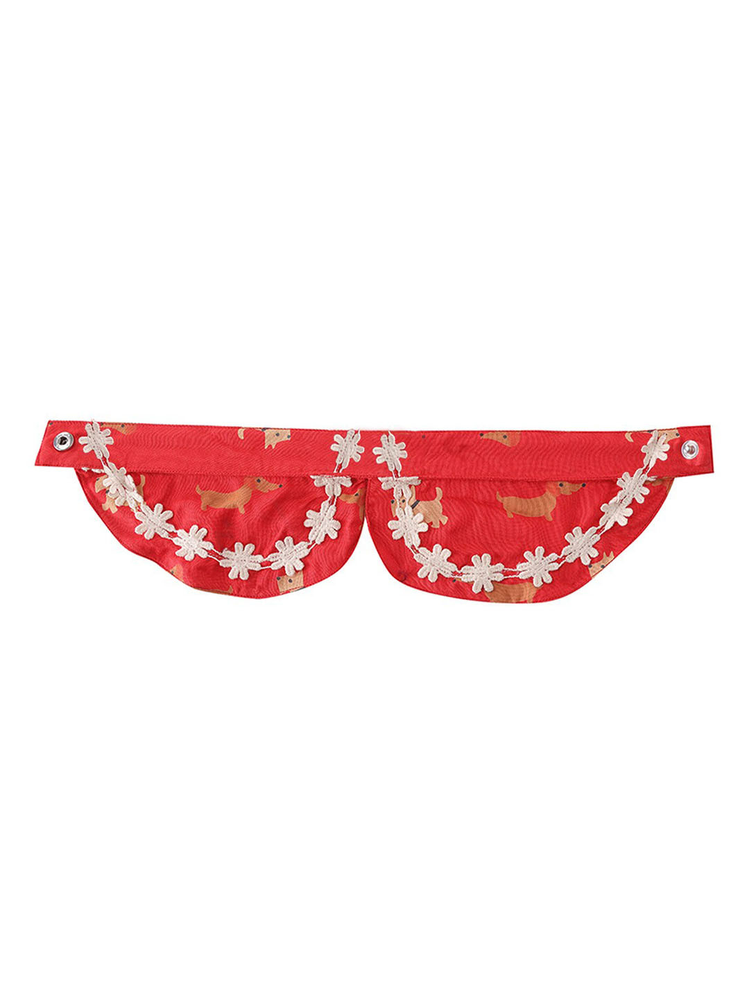 Lulala Red Printed Cotton Pet Collar