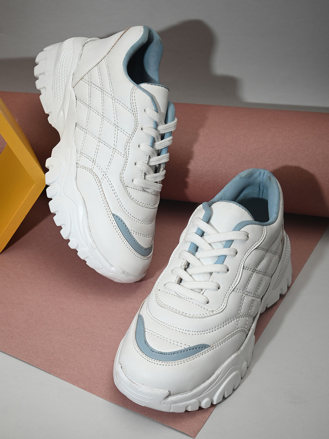 Fashion Victim Women White Textured Sneakers