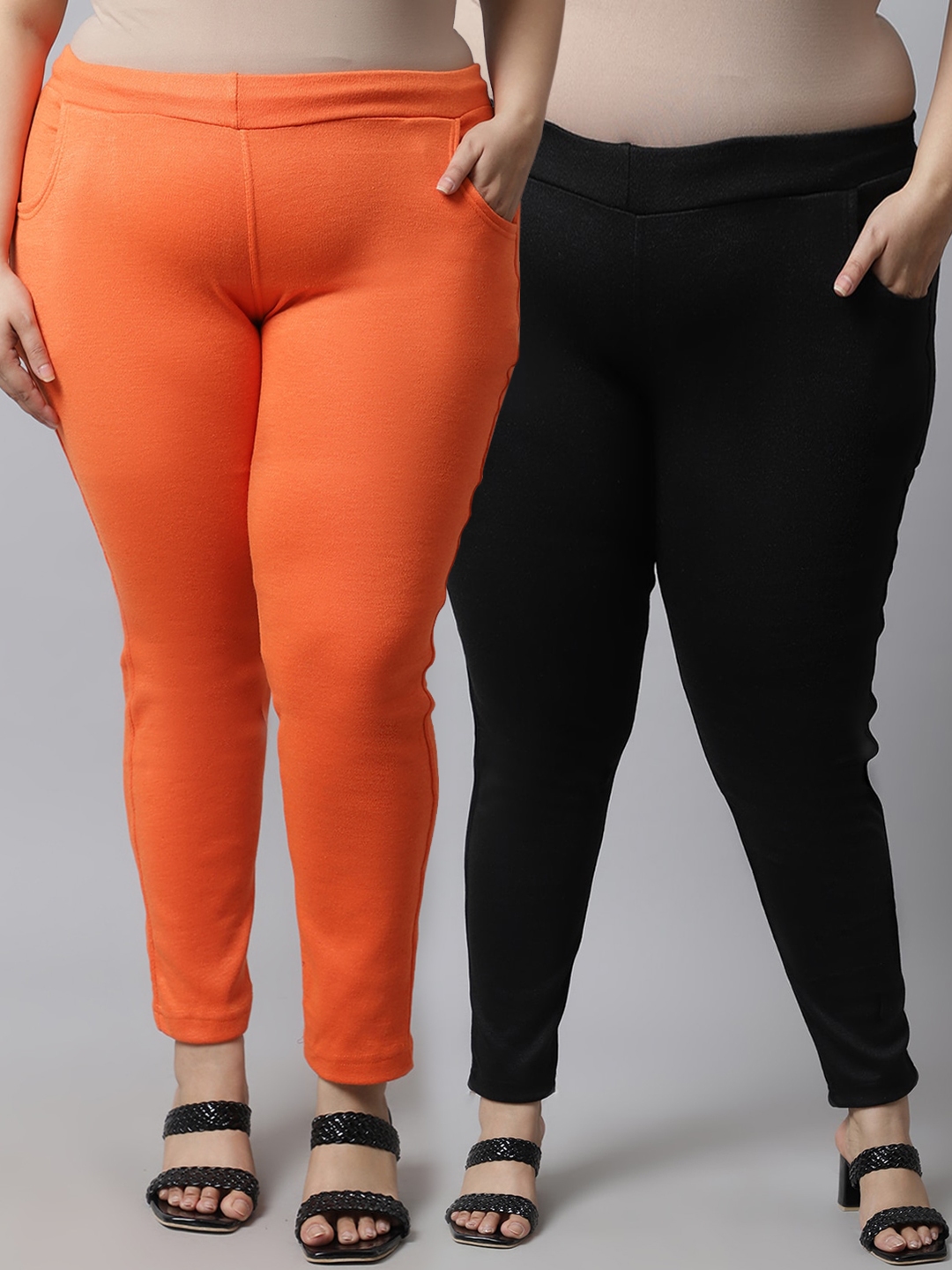 Plus size orange leggings top