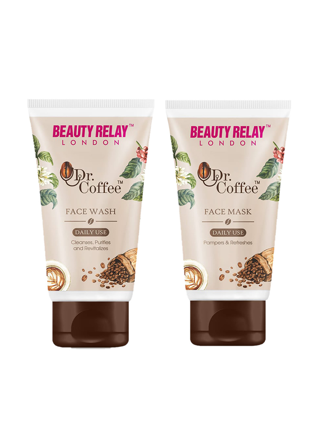 BeautyRelay London Dr. Coffee Face Wash & Face Mask 200 ml each - Buy 1 Get 1 Free