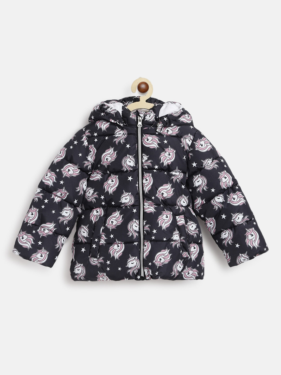 Chicco Girls Black Floral Insulator Puffer Jacket
