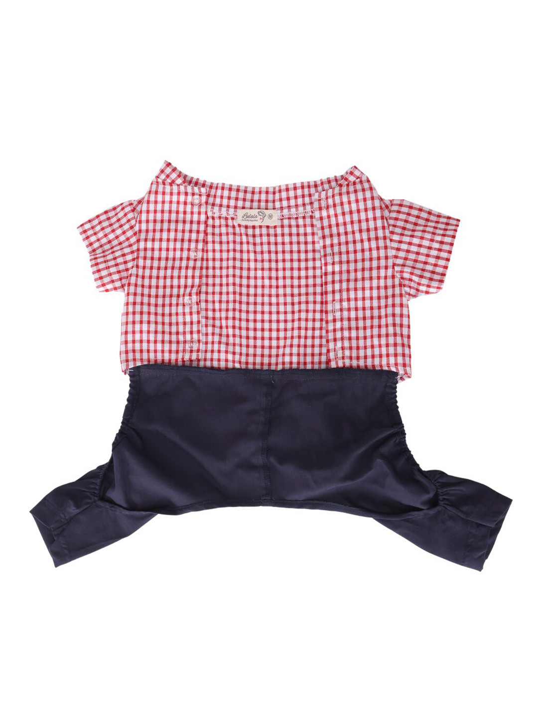 Lulala Red & Blue Printed Jumpsuit Dog Dresses