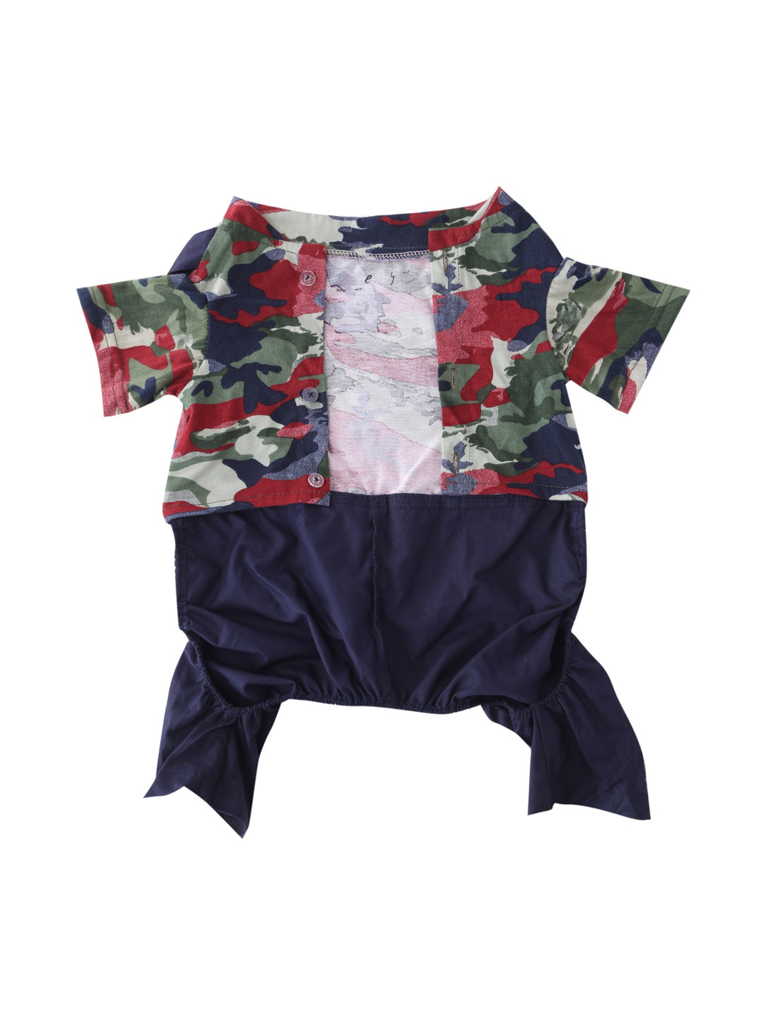 Lulala Green & Blue Camouflage Printed Jumsuit Dog Dresses