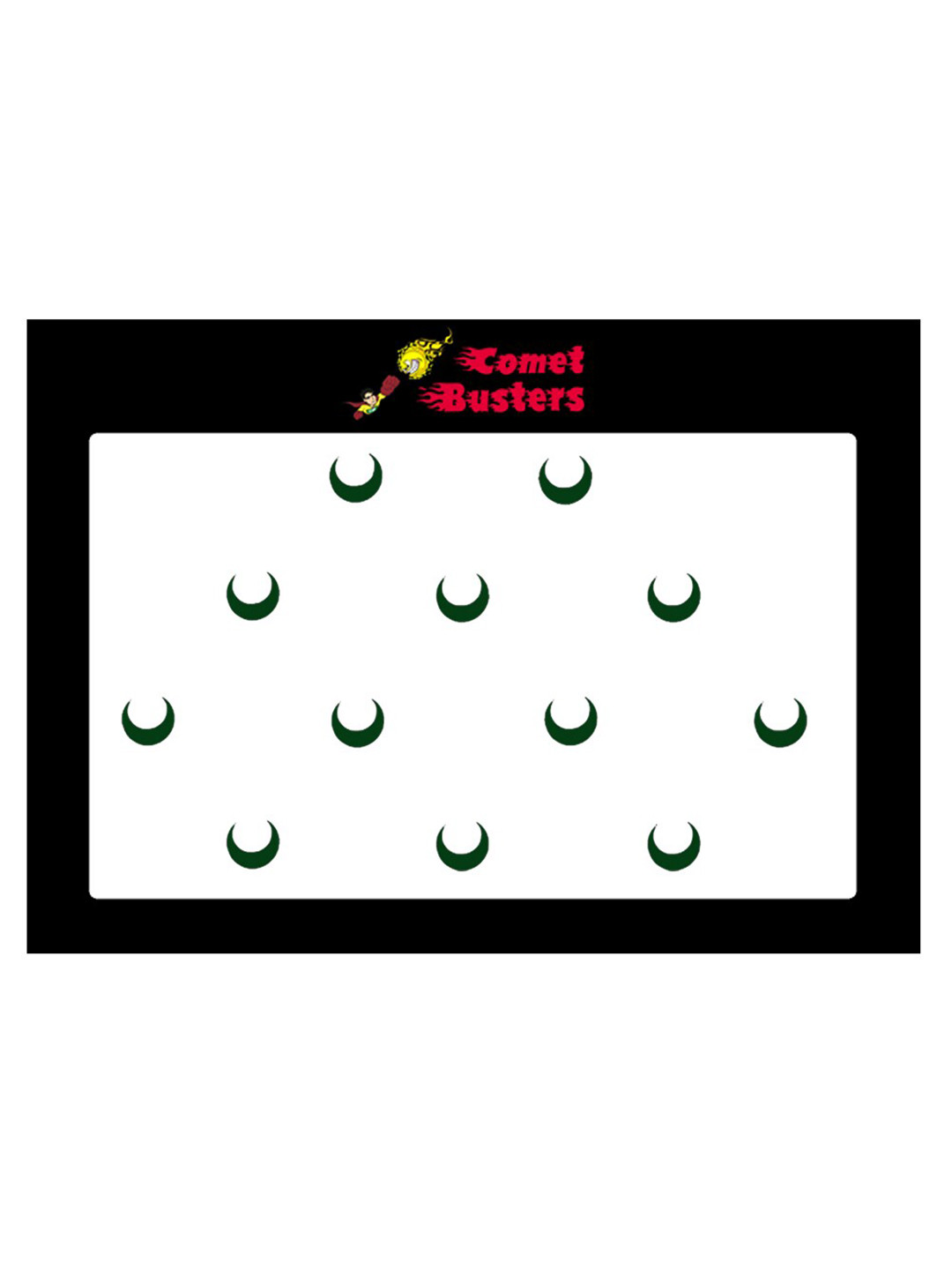 Comet Busters 12 Pcs Reusable Crescent-Shaped Bindis - Dark Green