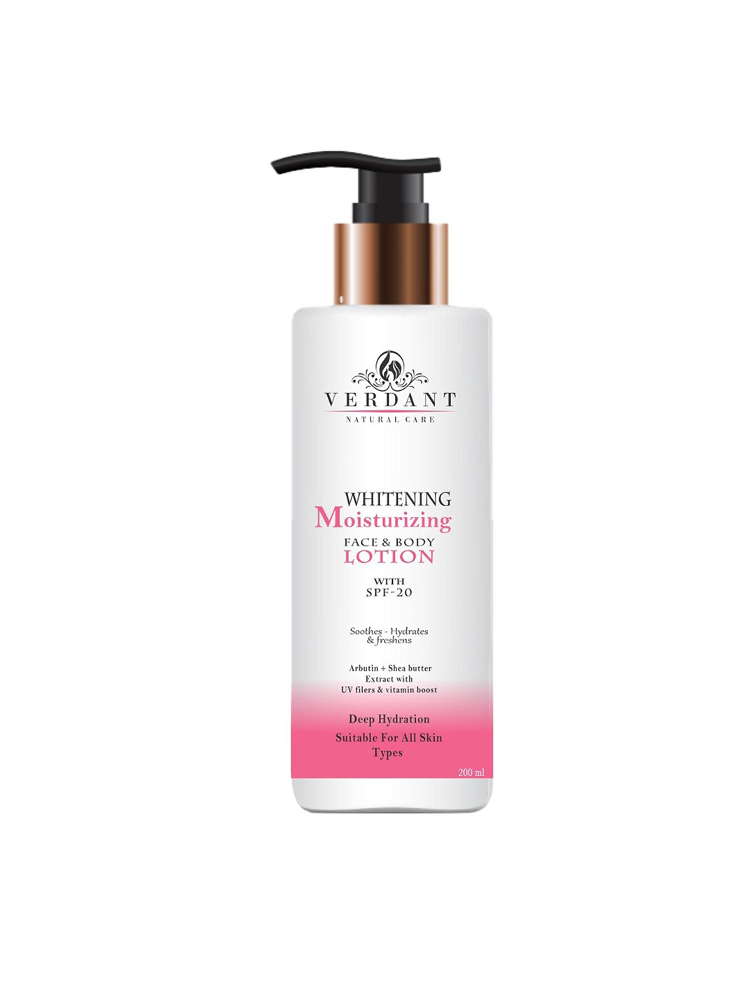 Verdant Natural Care Whitening Moisturizing Face & Body Lotion with SPF 20 - 200 ml