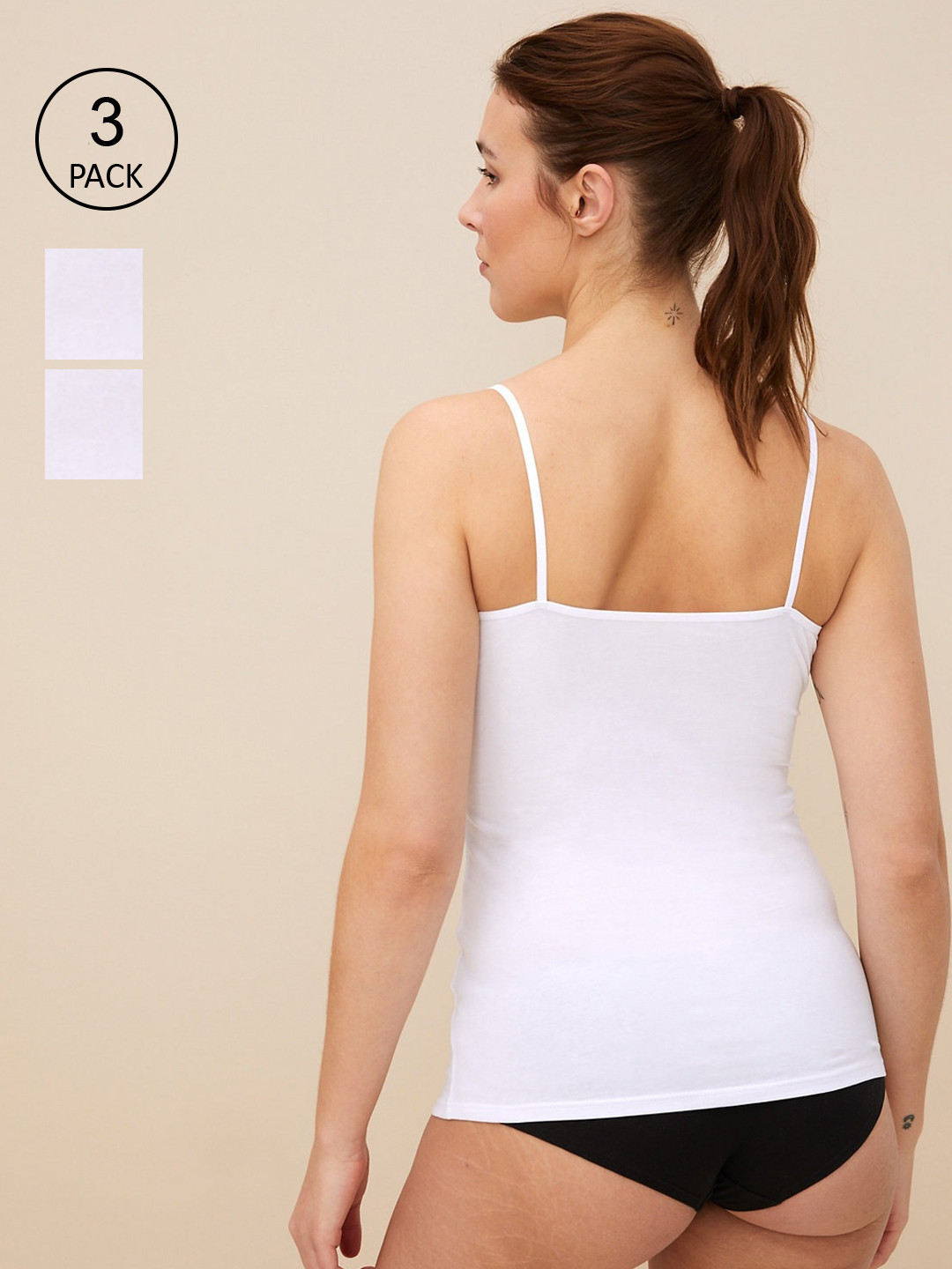 Marks & Spencer Women Set Of 3 White Camisoles