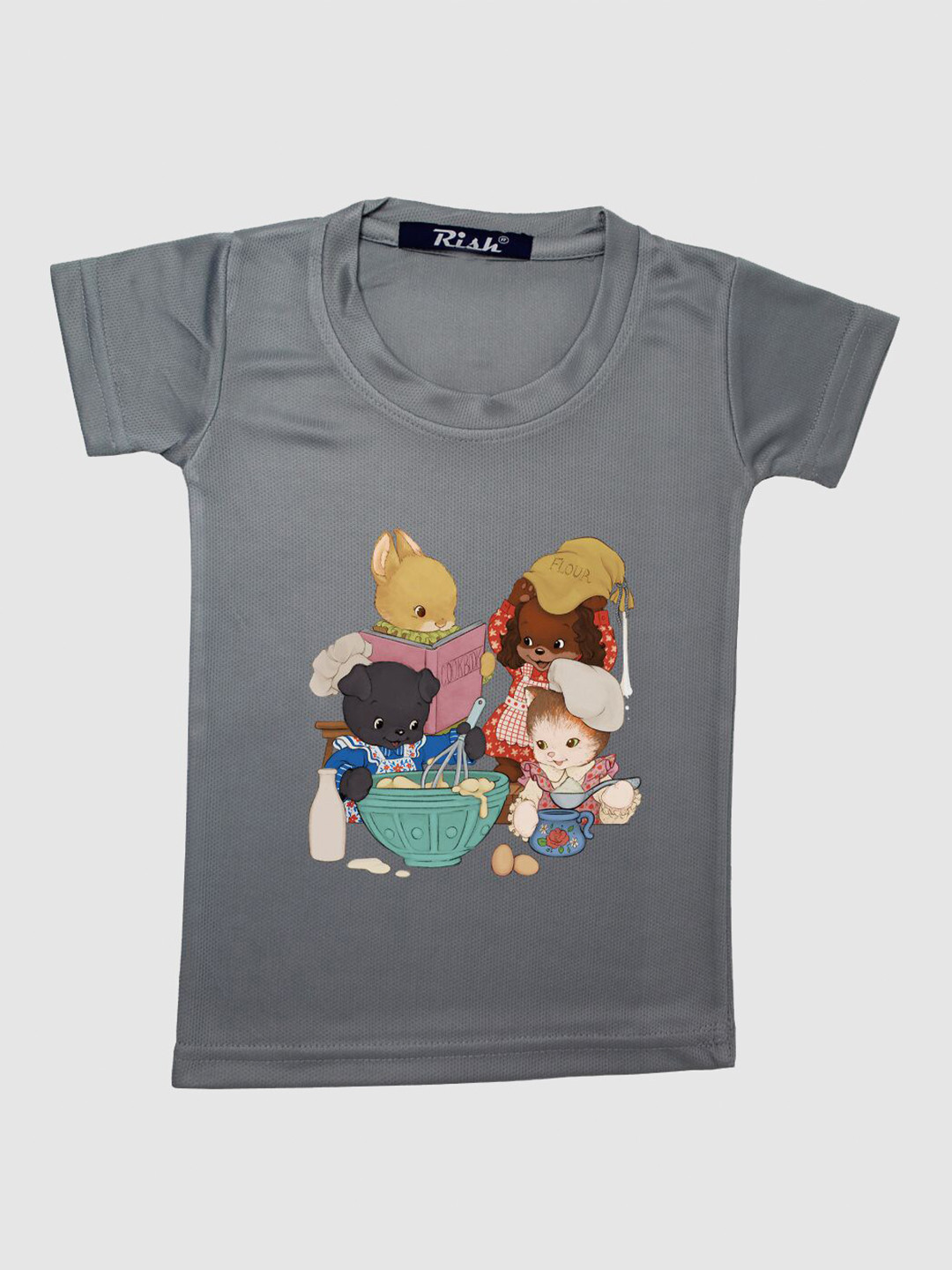 RISH Boys Grey Graphic Printed Oversized T-shirt