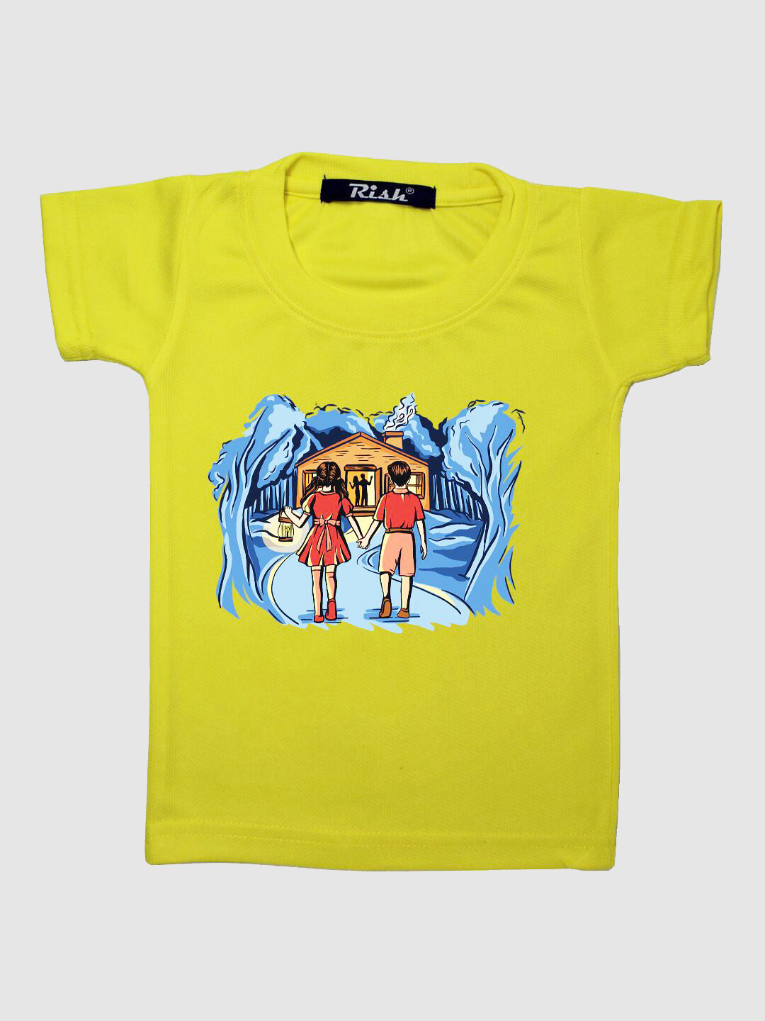 RISH Kids Yellow Printed Oversized T-shirt