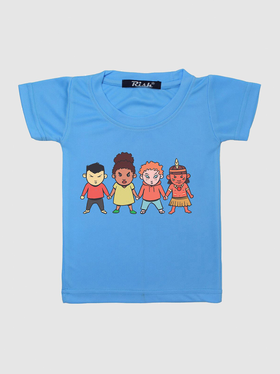 RISH Boys Blue & Red Printed Oversized T-shirt