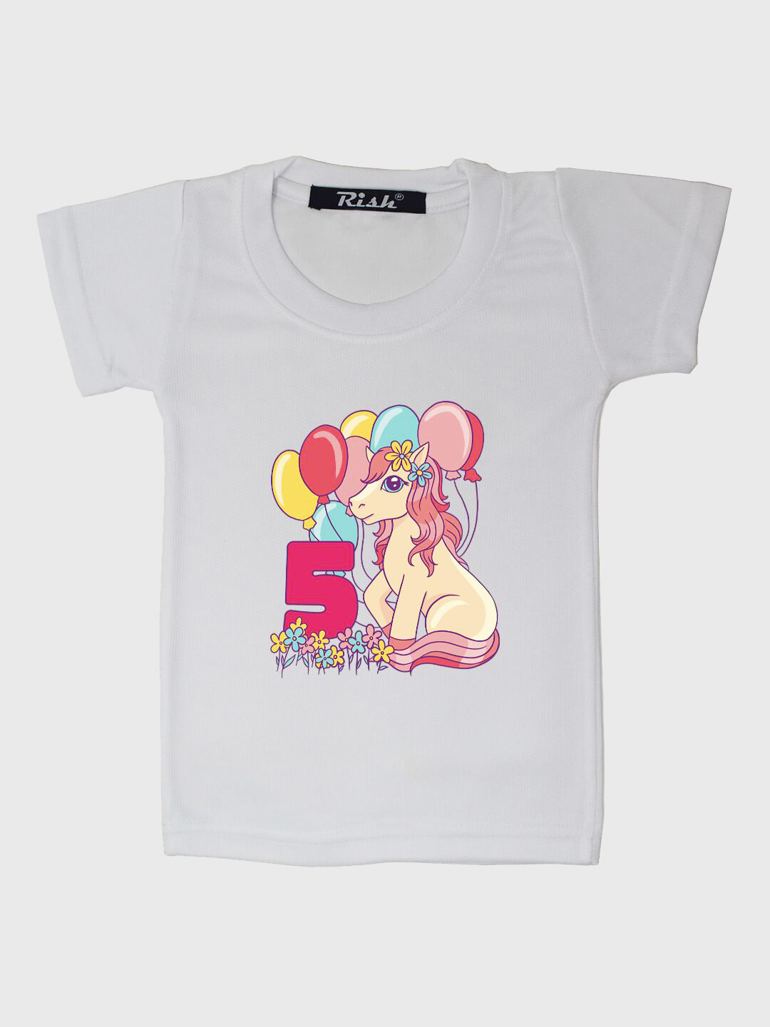 RISH Boys White Printed Short Sleeves Polyester Oversized T-shirt
