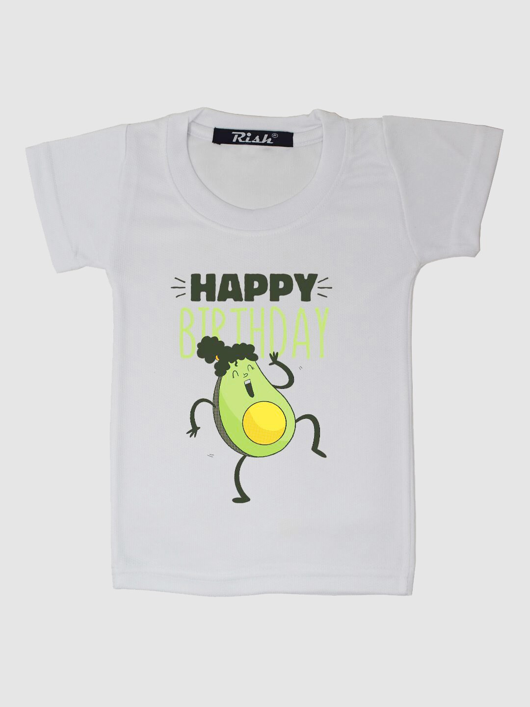 RISH Boys White Printed Short Sleeves Polyester Oversized T-shirt