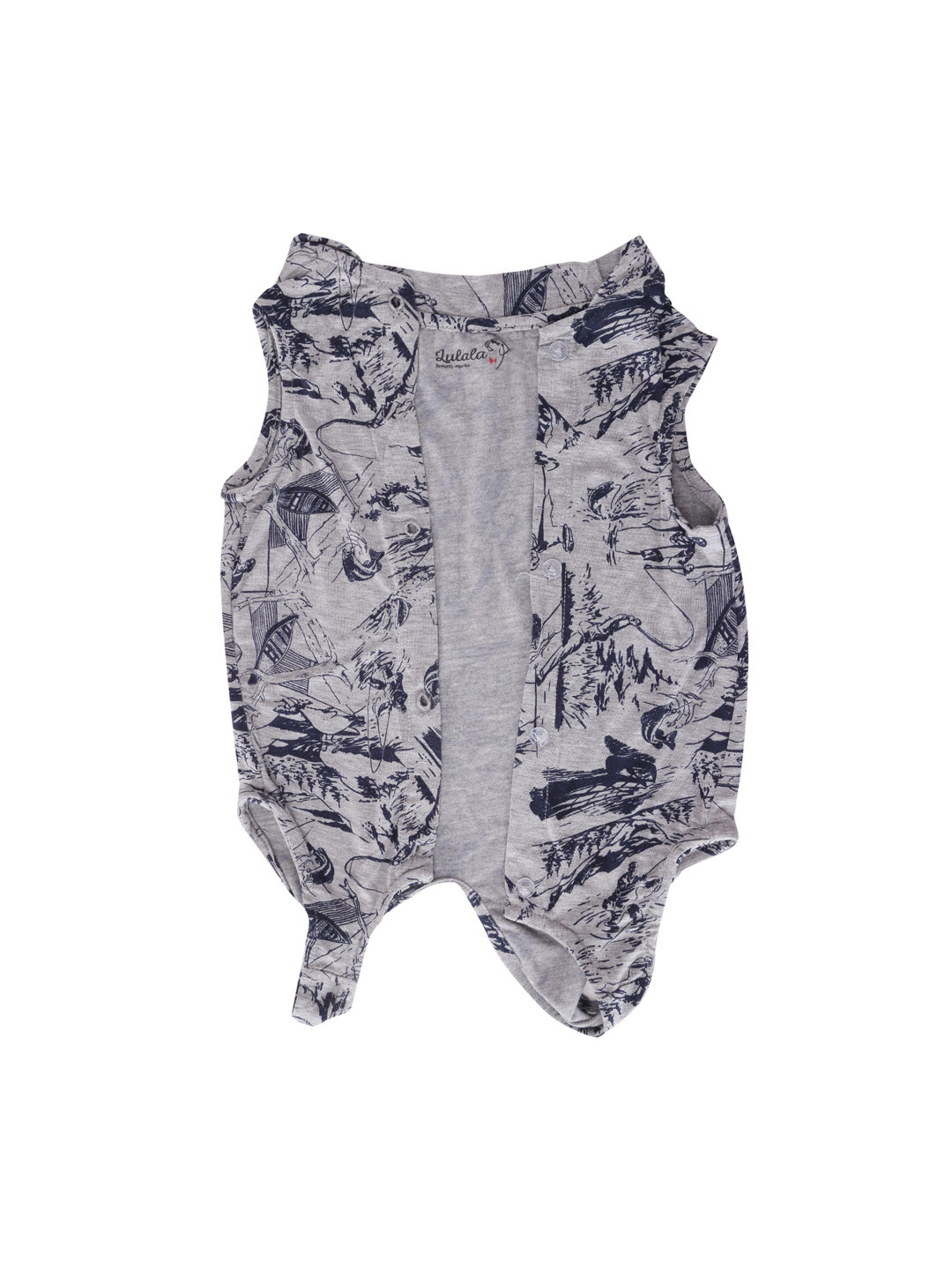 Lulala Grey Printed Pajama Shirt Dog Dresses