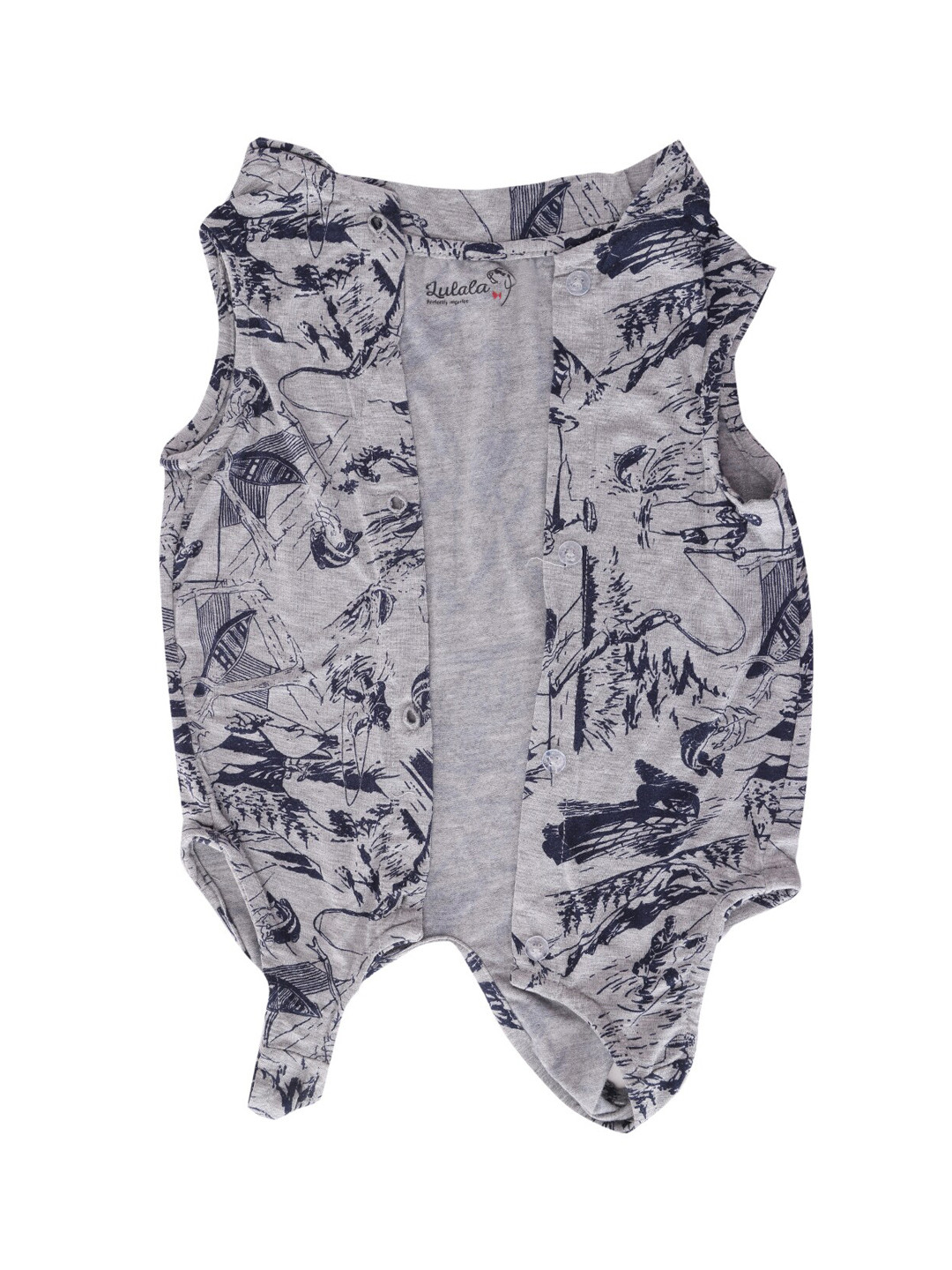 Lulala Grey Printed Pajama Shirt Dog Dresses