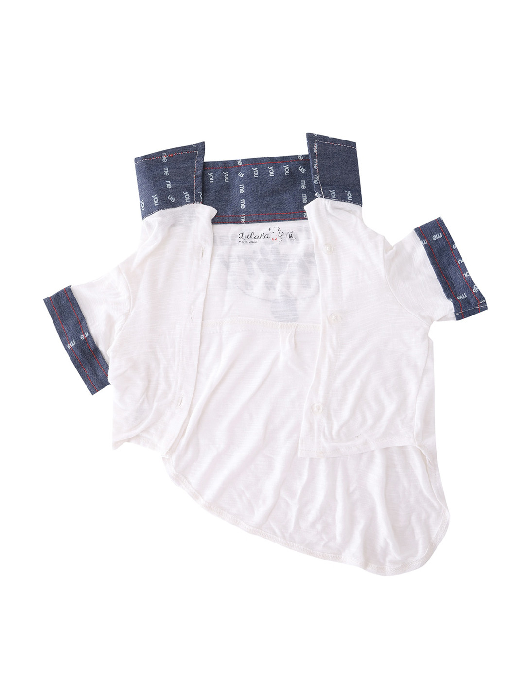 Lulala White Printed Polo T-Shirts Dog Dresses