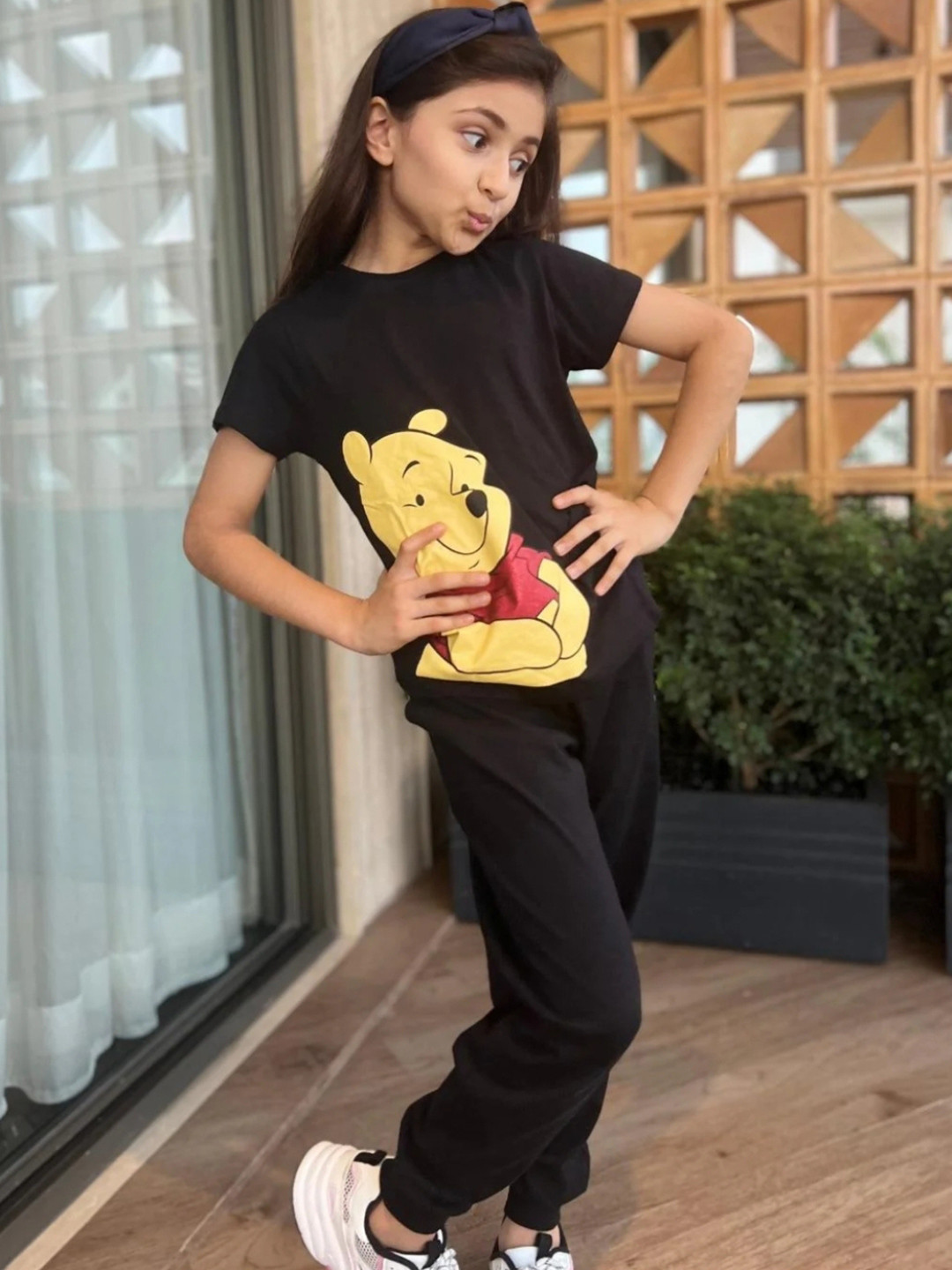 Nap Chief Kids Black & Red Winnie The Pooh Tshirt & Pyjama Set