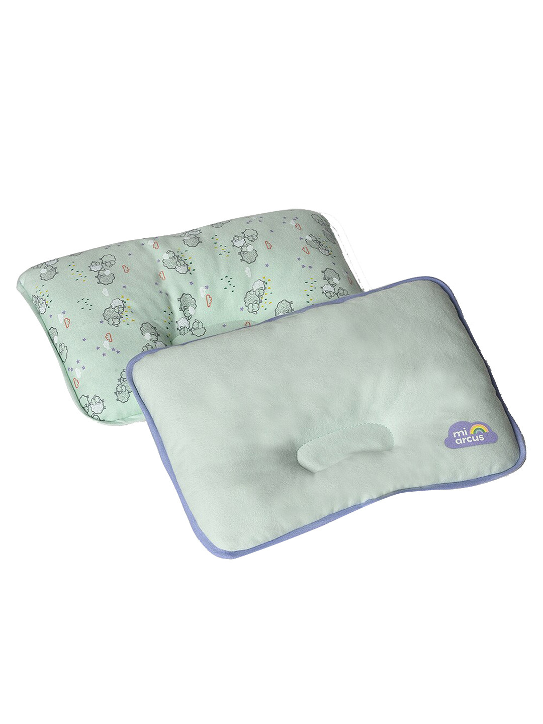MiArcus Frosty'z Interlock Blue Solid Cotton Set of 2 Medium Sleep Pillow-2 x 20 x 28 cm